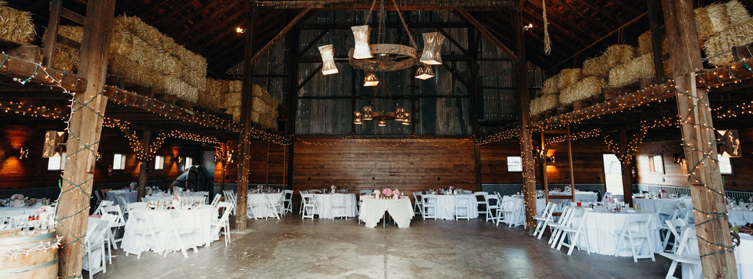 Rustic barn wedding reception